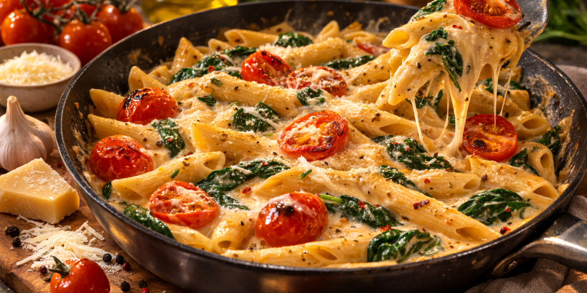 Spinach Tomato Pasta Recipe